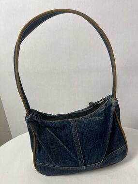 Levi's Dark Blue Denim Shoulder Bag with Tan Trim